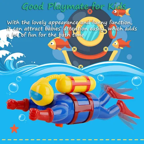Miniatura 2 de Juguetes de baño Miracland – Buceador de cuerda con movimiento a pilas, figura de hombre rana para bañera/piscina, regalo STEM libre de BPA