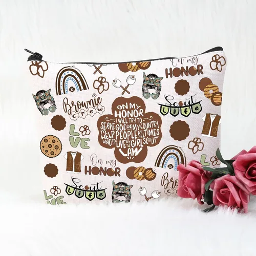 Miniatura 5 de POFULL Brownie Troop Gift Scout Brownie Bolsa Cosmética Scout Troop Regalos