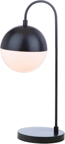 SAFAVIEH Lighting Collection Cappi - Moderna lámpara de mesa negra de 21 pulgadas para dormitorio, sala de estar, oficina en casa, escritorio, Negro