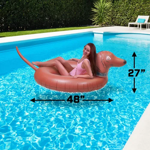 Miniatura 3 de GoFloats Wiener Dog Party Tube - Balsa inflable con estilo (para adultos y niños)