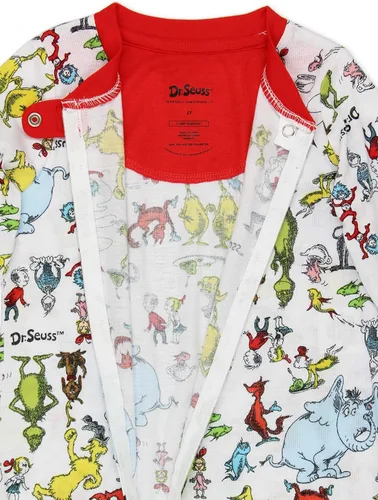Miniatura 5 de Dr. Seuss Grinch Cat in The Hat - Pijama sin pies para niños pequeños, Multi