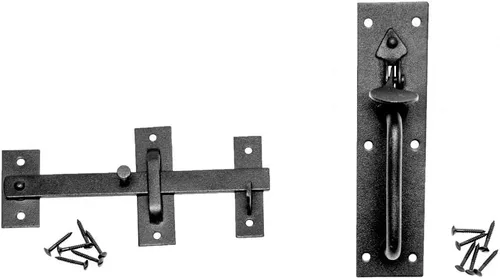 Miniatura 10 de Renovators Supply Manufacturing Acabado negro de la capa del polvo del pestillo de la puerta del pulgar de Norfolk del hierro forjado