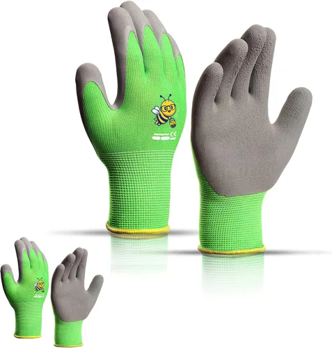 Miniatura 21 de KDK Guantes de jardinería para niños de 3 a 5 años, guantes de trabajo de patio para niños pequeños, jóvenes, niñas, niños, guantes de goma