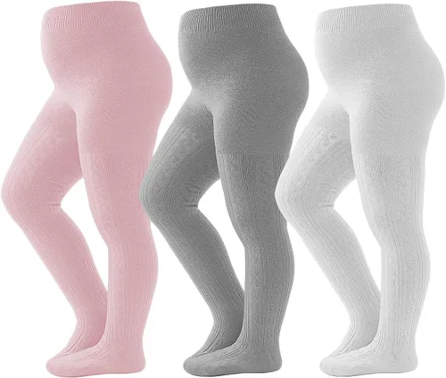 Miniatura 2 de vanberfia Medias de algodón de punto trenzado para bebés y niñas pequeñas