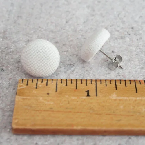 Miniatura 3 de Waffle Fabric Button Earrings