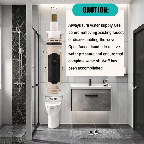 Miniatura 7 de 1222 - Cartucho de repuesto para grifos Moen de una manija Posi Temp, pieza de repuesto para ducha de bañera compatible con cartucho Moen 1222 1222b
