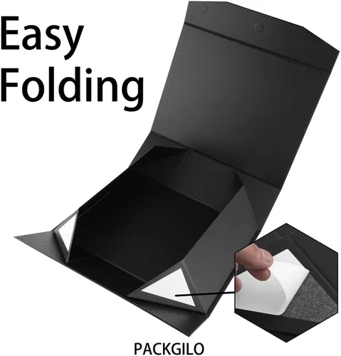 Miniatura 5 de 1 Pieza Caja de Regalo Extra Grande Negro Mate con Tapa, 16.5 x 13 x 5.3 pulgadas, Cajas de Regalo Gigantes Magnéticas Duras para Regalos, Ropa