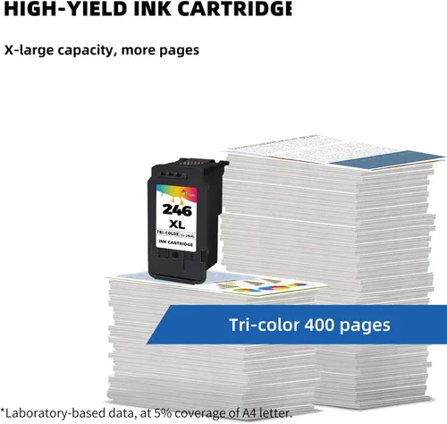 Miniatura 3 de Ubinki Cartucho de tinta de color 246XL (paquete de 2) compatible con Canon 245 245XL Color 246 CL246 XL 244 244XL para MX490 MG2522 MX492 TR4520