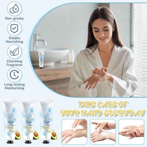 Miniatura 4 de 24 juegos de crema de manos para baby shower, elefante azul, regalos de despedida de soltera, agradecimiento, crema de manos para invitados, loción