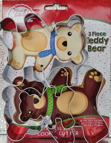 Miniatura 2 de Juego de cortador de galletas de oso de peluche, utensilios de cocina afilados y de acero inoxidable, un ajuste divertido para sándwiches