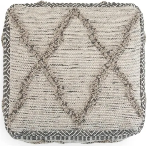 Miniatura 8 de SIMPLIHOME Sweeney Puf cuadrado – 18 pulgadas de ancho tapizado de lana y algodón tejido a mano otomano en gris y natural, reposapiés