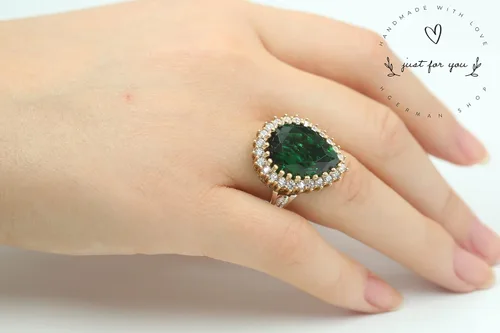Anillo especial hecho a mano de diseño otomano de esmeralda en plata de ley 925, anillo antiguo Hurrem, varios tamaños