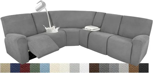 Miniatura 99 de Fundas impermeables de sofá reclinable modular para sofás reclinables, lavable en forma de L, para perros, fundas elásticas para sofá reclinable