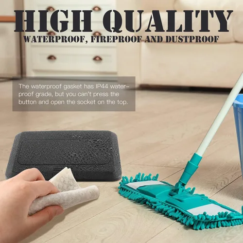 Miniatura 5 de Hoolerry Kit de 1 caja de cubierta de toma de corriente eléctrica de piso desplegable con cargador USB de 4.8 A, 20 amperios, impermeable