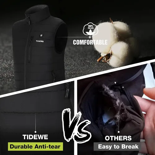 Miniatura 4 de TIDEWE Chaleco térmico ligero para mujer con batería para cazarsenderismo