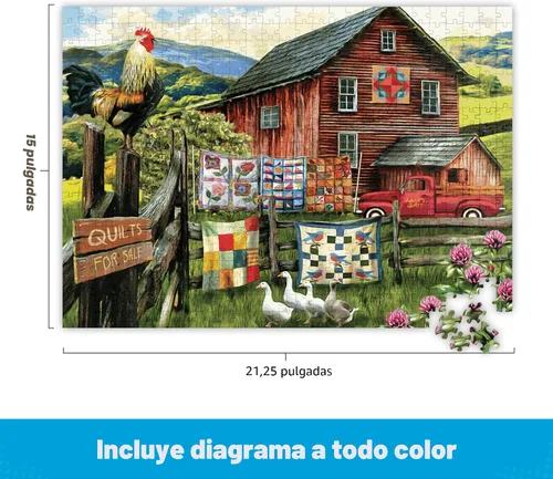 Miniatura 3 de Buffalo Games Tom Wood - Rompecabezas de 500 piezas A Little Bit of Heaven de 21.25 x 15 pulgadas, tema de granja, rompecabezas de tablero
