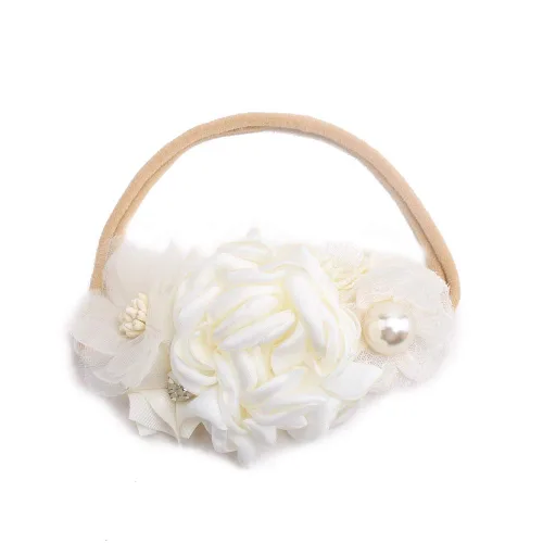 Miniatura 8 de Diadema floral de nailon para bebé, 3 piezas, accesorios para el cabello, regalo para niñas, tamaño elástico, 3 unidades C-4