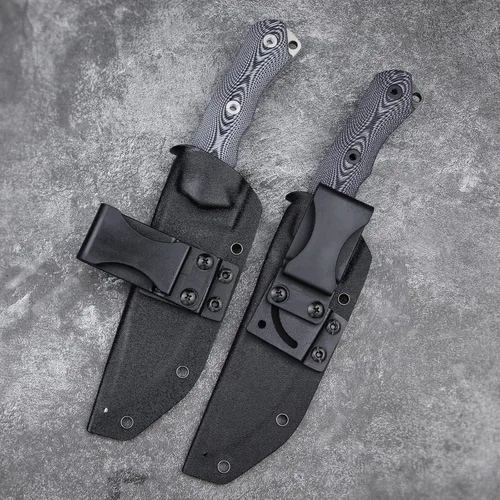 Miniatura 9 de Cuchillo Cruiser de 10.9 pulgadas para caza, cuchillo táctico de campamento al aire libre, mango afilado de acero G10 DC53, funda Kydex (negro)
