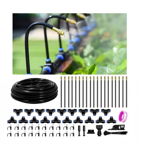 Miniatura 10 de Sistema de riego por goteo para jardín, kit de riego por goteo de 40 pies con 13 boquillas de cobre ajustables de 360°, sistema de riego automático