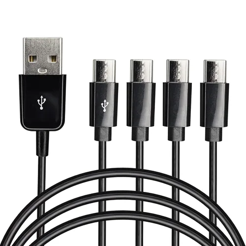Miniatura 11 de CERRXIAN Cable de carga divisor USB tipo C, cable de carga múltiple 2 en 1 de 1 pies, USB A a 2 USB tipo C Y Splitter Data Snyc cable