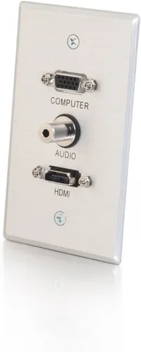 Miniatura 5 de C2G 03721 Placa de pared Keystone de dos puertos, color blanco