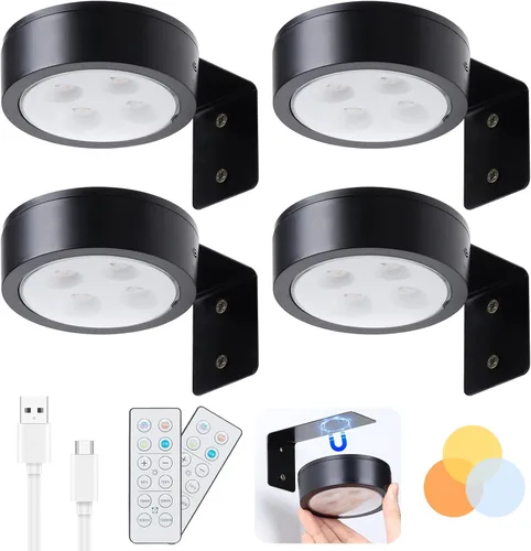 Miniatura 17 de Paquete de 2 luces inalámbricas para cuadros de pared, luz para cuadros recargable que funciona con batería con control remoto, luz regulable