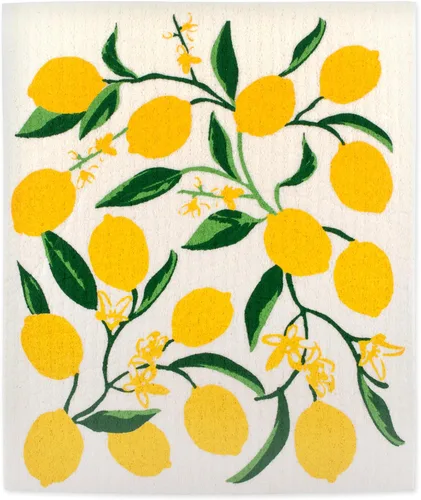 Miniatura 2 de DII Paños suecos para cocina y limpieza, reutilizables, lavables a máquina y aptos para lavavajillas, biodegradables, 7.75 x 6.75, limones, 3