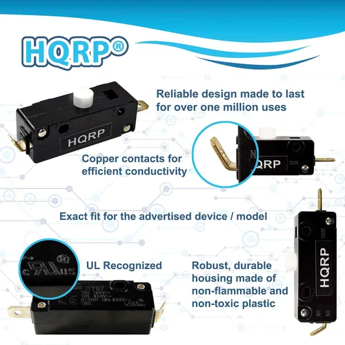Miniatura 6 de HQRP Interruptor de enclavamiento compatible con GE Hotpoint WD21X10261 J-108 WD21X0557 WD21X557 1263984 AP3994765 PS1481922 WD21X1O261