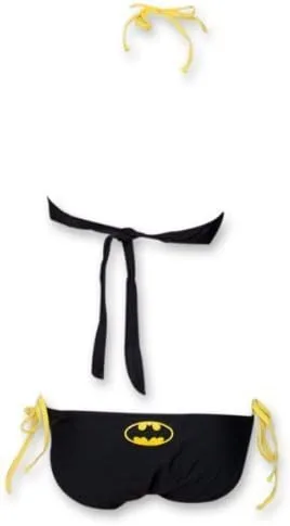 Miniatura 2 de BATMAN DC Comics Logo Bandeau Monokini Traje de baño de una pieza negro para mujer, Negro