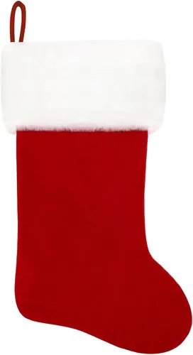Miniatura 94 de Calcetines de Navidad bordados de 20 pulgadas con monograma, terciopelo negro con puño de felpa blanca supersuave, adornos clásicos para decoración