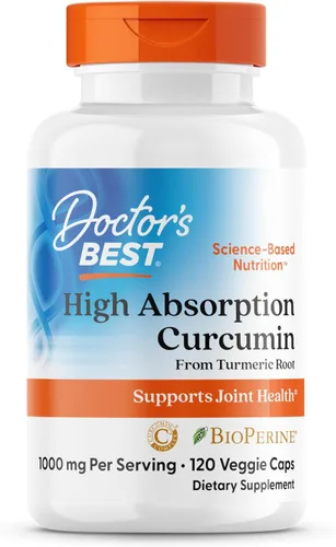Doctors BEST Curcumina de alta absorción de raíz de cúrcuma, apoya la salud de las articulaciones, sin OMG, sin gluten, sin soja, vegana, 120
