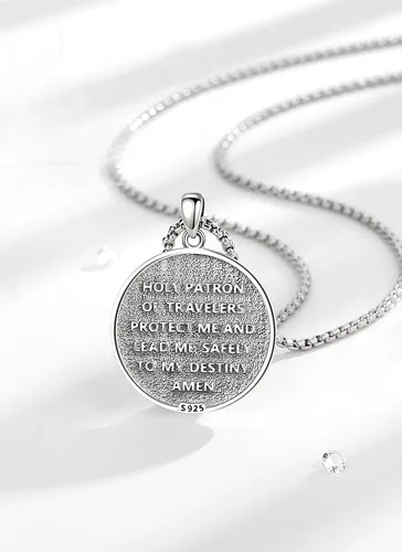 Miniatura 54 de CELESTIA Medallas de plata de ley 925 San Miguel/San Cristóbal/San Benito/San Gabriel/Virgen María/Jesús/Caravaca/Metatrón/Sello de los Siete