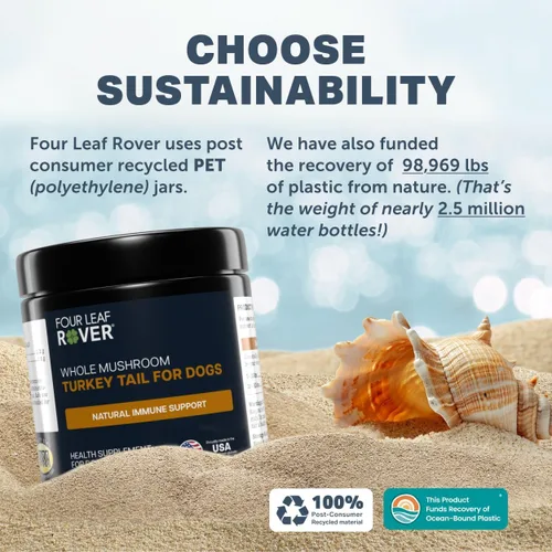 Miniatura 9 de Hongo de cola de pavo para perros, extracto de hongo orgánico entero, más del 50% de beta-glucano, probado por terceros, fabricado en los Estados