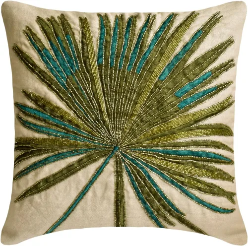 Miniatura 20 de The HomeCentric Fundas de almohada decorativas con bordes de 12 x 12 pulgadas Funda de cojín de seda de arte moderno Fundas de almohada verdes
