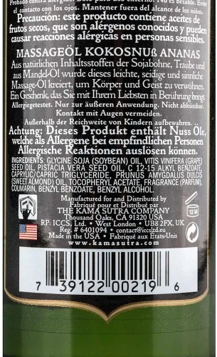 Miniatura 3 de Kama Sutra Naturals Aceite de masaje, piña de coco, 8 onzas