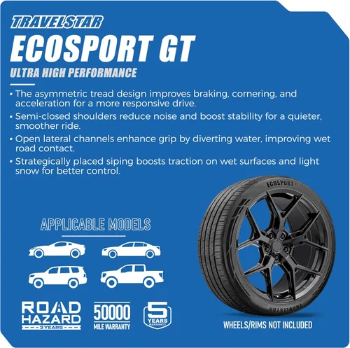 Miniatura 3 de Travelstar Ecosport GT - Juego de 2 neumáticos de pasajeros de ultra alto rendimiento 245/35R21 para todas las estaciones 245/35/21 245/35ZR21XL 96W