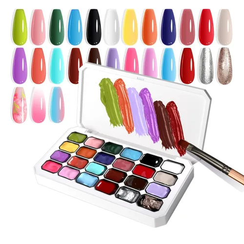 Miniatura 29 de Gel de Pintura con Degradado, 12 Colores Brillantes de Esmalte de Uñas en Gel Ombré para Uñas con Pigmento Pat Aura, Manicura Francesa DIY, Arte