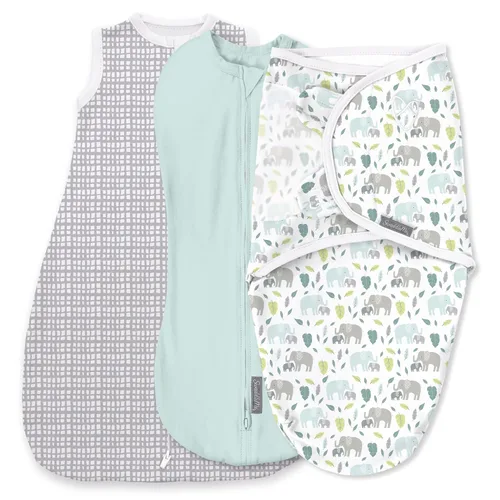 Miniatura 17 de SwaddleMe - Manta original orgánica, talla S/M, de 0 a 3 meses, paquete de 2 (cielos estrellados)