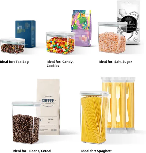 Miniatura 19 de Recipientes Herméticos Pop Apilables - Paquete de 2 Recipientes de Almacenamiento de Cereales con Tapas Herméticas, Recipientes Pop Up a Prueba