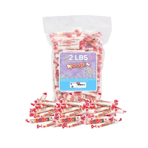 Smarties Candy Bulk Rolls sabor original, sin gluten y vegano, dulzura clásica de una empresa familiar desde 1949, sin maní y sin lácteos, caramelo