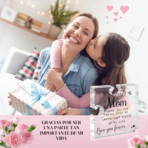 Miniatura 5 de LukieJac Regalos para mamá de hija, hijo - Los mejores regalos de mamá de siempre, regalos únicos de cumpleaños de madre, placa acrílica