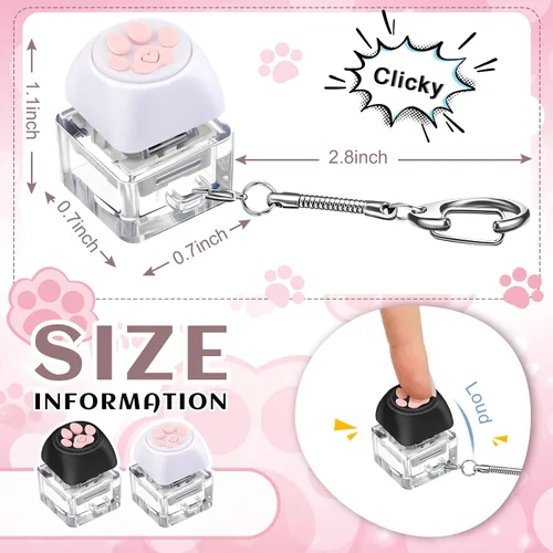Miniatura 2 de Taiyin 2 piezas de teclado de juguete con clicker, llavero para la ansiedad, juguetes de descompresión, juguetes para aliviar el estrés, regalos
