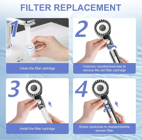 Miniatura 6 de Filtro de ducha mejorado para cabezal de ducha de mano, paquete de 2 filtros de repuesto para agua dura, elimina cloro y sustancias nocivas