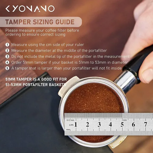Miniatura 5 de KYONANO Espresso Accessories - Manipulador de café de 2.008 in - Manipulador de café expreso de 2.008 in - Dominador de prensa espresso