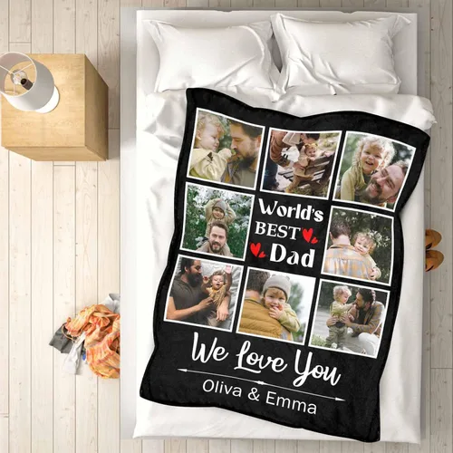 Miniatura 5 de Manta personalizada para padre con foto, regalos personalizados para papá, papá, abuelo, papá, cumpleaños, Navidad Papá Estilo 7