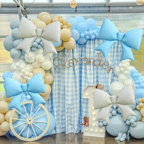 Miniatura 5 de 4 globos de lazo blanco gigante de 38 pulgadas/suministros de fiesta de cumpleaños coqueta/elegante boda, baby shower, decoración de fiesta