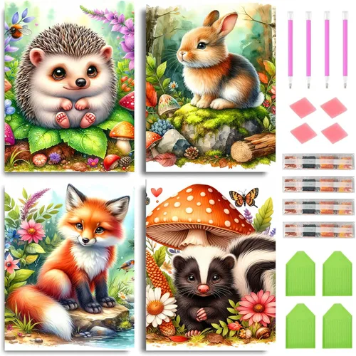 Miniatura 9 de Axquilon Kits de arte de diamantes para adultos, paquete de 3 kits de pintura de diamantes de vaca de las tierras altas para adultos, 5D redondo