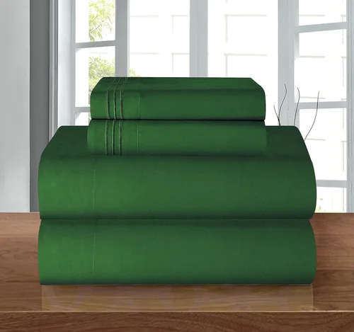 Miniatura 32 de Elegant Comfort - Juego de sábanas de 4 piezas de microfibra, 1500 hilos, sin arrugas, sábana bajera elástica, esquinas tipo bolsillos profundos