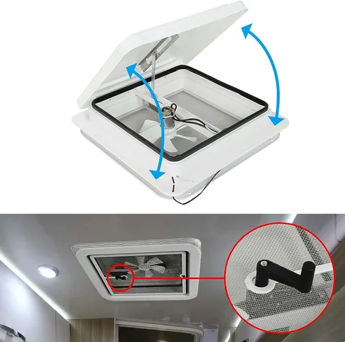 Miniatura 3 de Ventilador completo de 12 V con aspas de 6 pulgadas con tapa blanca para decoración