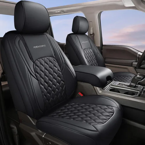 Huidasource - Funda personalizada para asientos de automóvil, de cuero, impermeable, protector de cojines de asiento delanteros y traseros (juego